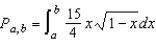 Suppose that the probability that a person will remember between 100a% and 100b% of material learned in an experiment is   where x represents the proportion remembered. Determine from the figure below, the probability that a randomly chosen individual will recall between 50% and 75% of the material? Express your answer as a percent rounded to three decimal places.   A)  19.900% B)  12.500% C)  11.000% D)  35.300% E)  106.600%