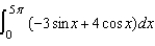Evaluate the definite integral of the trig function.   Use a graphing utility to verify your results. A)  -7 B)  -5 C)  -6 D)  -8 E)  -4