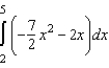 Write the following limit as a definite integral on the interval [2 , 5], where c<sub>i </sub>is any point in the ith subinterval.   A)    B)    C)    D)    E)   