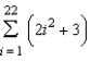 Use the properties of summation and Theorem 5.2 to evaluate the sum.   A)  239 B)  7,656 C)  7,612 D)  3,861 E)  7,590