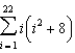 Use the properties of summation and Theorem 5.2 to evaluate the sum.   A)  2,156 B)  64,262 C)  68,057 D)  258,060 E)  66,033