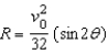 The range R of a projectile is   where   is the initial velocity in feet per second and   is the angle of elevation. If   feet per second and   is changed from   to   use differentials to approximate the change in the range. Round your answer to the nearest integer. A)  2,593 ft B)  4,568 ft C)  5,623 ft D)  2,811 ft E)  5,186 ft