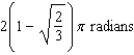 A sector with central angle   is cut from a circle of radius 10 inches, and the edges of the sector are brought together to form a cone. Find the magnitude of   such that the volume of the cone is a maximum. A)    B)    C)    D)    E)   