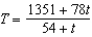 A heat probe is attached to the heat exchanger of a heating system. The temperature T (in degrees Celsius)  is recorded t seconds after the furnace is started. A model for the data recorded for the first two minutes is given by   . Find   . A)    B)    C)    D)    E)   