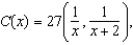 The ordering and transportation cost C for components used in a manufacturing process is approximated by   where C is measured in thousands of dollars and x is the order size in hundreds. According to Rolle's Theorem, the rate of change of the cost must be 0 for some order size in the interval   Find this order size. Round your answer to three decimal places. A)  9.657 components B)  6.828 components C)  8.000 components D)  6.000 components E)  4.828 components