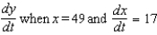 Assume that x and y are both differentiable functions of t . Find   for the equation   . A)    B)    C)    D)    E)   