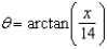 An airplane flies at an altitude of 14 miles toward a point directly over an observer. Consider   and x as shown in the following figure. Write   as a function of x.   A)    B)    C)    D)    E)   