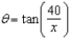 <strong>A petrol car is parked 40 feet from a long warehouse (see figure). The revolving light on top of the car turns at a rate of 30 revolutions per minute. Write as a function of x. </strong> A) B) C) D) E)