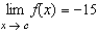 Suppose that   and   . Find the following limit.   A)  10 B)  -5 C)  -25 D)  -15 E)  150