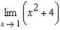 Determine the following limit. (Hint: Use the graph to calculate the limit.)      A)  5 B)  1 C)  0 D)  4 E)  does not exist