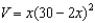 An open box of maximum volume is to be made from a square piece of material   centimeters on a side by cutting equal squares from the corners and turning up the sides(see figure) . What is the domain of the function   .   A)  domain:   B)  domain:   C)  domain:   D)  domain:   E)  domain:  