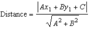 Find the distance between the point   and line   using the formula,   for the distance between the point   and the line   . A)    B)    C)    D)    E)   
