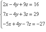 Use matrices to solve the system of equations (if possible) . Use Gaussian elimination with back-substitution or Gauss-Jordan elimination.   A)  x = -5, y = -3, z = 2 B)  x = 3, y = -5, z = -2 C)  x = 5, y = -3, z = 2 D)  no solution E)  x = 5, y = 3, z = 2