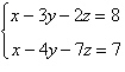 Use matrices to solve the system of equations (if possible). Use Gaussian elimination with back-substitution or Gauss-Jordan elimination. Show all of your work.   