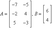 If possible, find AB.   A)    B)    C)    D)    E)  not possible
