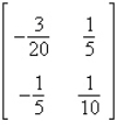 Solve the system of linear equations   using the inverse matrix   . A)    B)    C)    D)    E)   