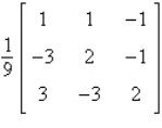 Solve the system of linear equations   using the inverse matrix   . A)    B)    C)    D)    E)   