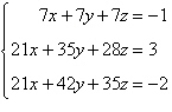 Solve the system of linear equations   using the inverse matrix   . A)    B)    C)    D)    E)   