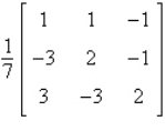 Solve the system of linear equations   using the inverse matrix   . A)    B)    C)    D)    E)   