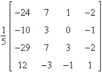 Solve the system of linear equations   using the inverse matrix   . A)    B)    C)    D)    E)   