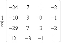 Solve the system of linear equations   using the inverse matrix   . A)    B)    C)    D)    E)   