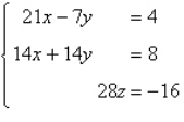 Use the matrix capabilities of a graphing utility to solve the following system of linear equations:   A)    B)    C)    D)    E)   