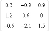 Use the matrix capabilities of a graphing utility to find the determinant of the matrix   . A)  -0.027 B)  -0.18 C)  -0.135 D)  0.081 E)  -0.054