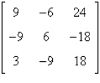 Find the determinant of   by the method of expansion by cofactors using row 2. Show your work. 