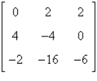 Find the determinant of   . A)  64 B)  -88 C)  -110 D)  -96 E)  0