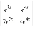 Evaluate the determinant   in which the entries are functions. A)    B)    C)    D)    E)   