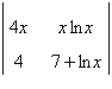 Evaluate the determinant   in which the entries are functions. A)    B)    C)    D)    E)   