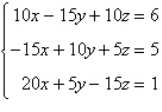 Use Cramer's Rule to solve the following system of linear equations:   A)    B)    C)    D)    E)   