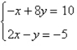 Determine which ordered pair is a solution of the system.   A)  (1, -2)  B)  (-5, 4)  C)  (2, 1)  D)  (-2, 1)  E)  (-4, -5) 