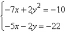 Determine which ordered pair is a solution of the system.   A)  (-7,-3)  B)  (-4, -6)  C)  (-7, 1)  D)  (6, 4)  E)  (6, -4) 