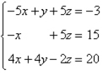Solve the system of linear equations.   A)    B)    C)    D)    E)   