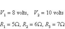 Applying Kirchhoff's Laws to the electrical network in the figure, the currents I<sub>1</sub>, I<sub>2</sub>, and I<sub>3</sub> are the solution of the system   Find the currents.     A)        B)        C)        D)        E)       