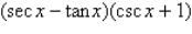 Use a graphing utility to determine which of the trigonometric functions is equal to the following expression.   A)    B)    C)    D)    3 E)   
