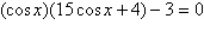 Use a graphing utility to approximate the solutions (to three decimal places)  of the given equation in the interval   .   A)    B)    C)    D)    E)   