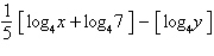Condense the expression   to the logarithm of a single term. A)    B)    C)    D)    E)   