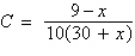 <strong>A 1500-liter tank contains 30 liters of a 10% acid solution. You add x liters of a 90% acid solution to the tank. Determine a function C that represents the proportion of acid to the total solution in the final mixture.</strong> A)   B)   C)   D)   E)   <div style=padding-top: 35px> 