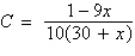 <strong>A 1500-liter tank contains 30 liters of a 10% acid solution. You add x liters of a 90% acid solution to the tank. Determine a function C that represents the proportion of acid to the total solution in the final mixture.</strong> A)   B)   C)   D)   E)   <div style=padding-top: 35px> 