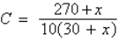 <strong>A 1500-liter tank contains 30 liters of a 10% acid solution. You add x liters of a 90% acid solution to the tank. Determine a function C that represents the proportion of acid to the total solution in the final mixture.</strong> A)   B)   C)   D)   E)   <div style=padding-top: 35px> 