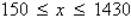 <strong>A 1500-liter tank contains 70 liters of a 30% acid solution and you add x liters of a 70% acid solution to the tank. If the function C, which represents the proportion of acid to the total solution in the final mixture, is given by   , determine the domain based upon the physical constraints of the problem.</strong> A)   B)   C)   D)   E)   <div style=padding-top: 35px> 