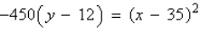 The path of a rock released from a catapult is modeled by   . The coordinates x and y are measured in feet, with x = 0 corresponding to the position from which the ball was thrown. Find the highest point and range of the trajectory. Hint: The highest point is the y value of the vertex of the parabola, and the range is the positive x value where y = 0. A)  highest point: 12 ft range: 140 ft B)  highest point: 35 ft range: 140 ft C)  highest point: 12 ft range: 35 ft D)  highest point: 12 ft range:   ft E)  highest point: 35 ft range: 70 ft