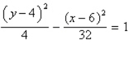 Find the center and foci of the hyperbola.   A)  center: (6, 4) , foci: (6, -2) , (6, 10)  B)  center: (4, 6) , foci: (-2, 6) , (10, 6)  C)  center: (-4, -6) , foci: (-4, -12) , (-4, 0)  D)  center: (-6, -4) , foci: (-6, -10) , (-6, 2)  E)  center: (6, 4) , foci: (0, 4) , (12, 4) 