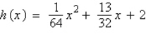 The height,   , of a punted rugby ball is given by   where x is the horizontal distance in feet from the point where the ball is punted. How far, horizontally, is the ball from the kicker when it is at its highest point? A)    B)    C)    D)    E)   