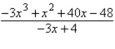 Simplify the rational expression,   , by using long division or synthetic division. A)    B)    C)    D)    E)   