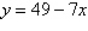 Find the x- and y-intercepts of the graph of the equation   . A)  x-intercept: (7, 0)  y-intercept: (0, -7)  B)  x-intercept: (49, 0)  y-intercept: (0, 7)  C)  x-intercept: (-7, 0)  y-intercept: (0, -49)  D)  x-intercept: (49, 0)  y-intercept: (0, 49)  E)  x-intercept: (7, 0)  y-intercept: (0, 49) 