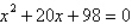 Use the Quadratic Formula to solve   . A)    B)    C)    D)    E)   