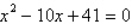 Solve the equation and write complex solutions in standard form.   A)    B)    C)    D)    E)   